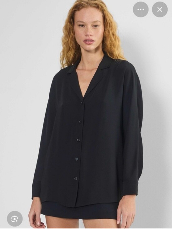 Aritzia Tops - WILFRED Freeform Shirt Crepette Black XS Aritzia